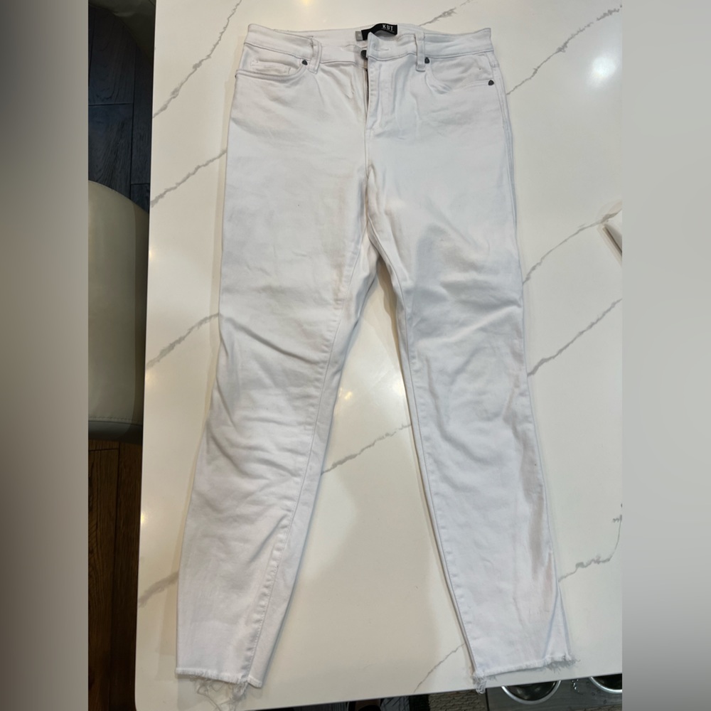 High rise skinny ankle jeans-white size 10